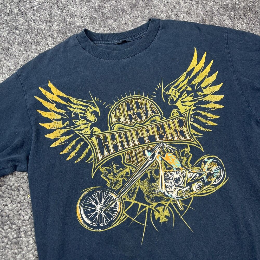 Vintage Jesse James West Coast Choppers Navy Blue Top T Shirt Small